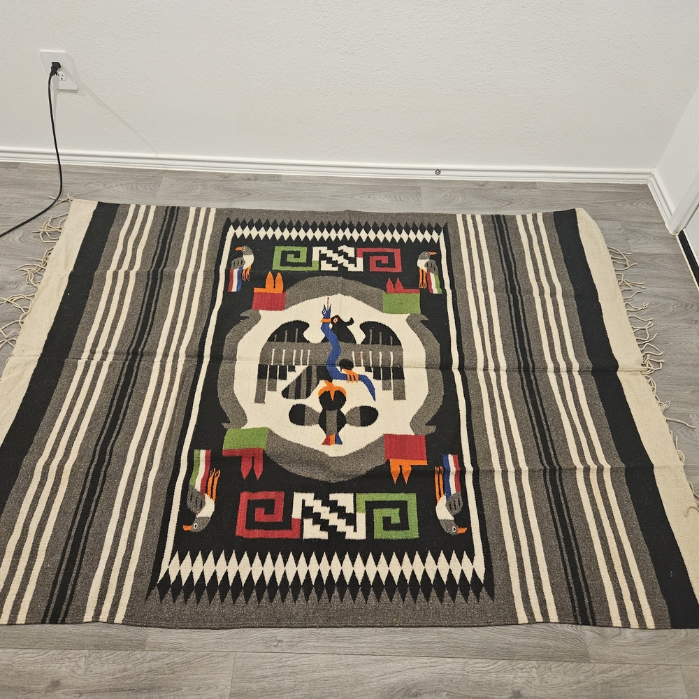 Vintage Mexican Zapotec Wool Blanket/Rug